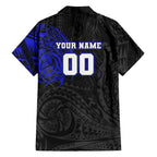 Personalized Canterbury-Bankstown Bulldogs Family Matching Short Sleeve Bodycon Dress and Hawaiian Shirt Polynesian Tribal Chest and Sleeve Tattoo