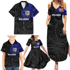 Personalized Canterbury-Bankstown Bulldogs Family Matching Summer Maxi Dress and Hawaiian Shirt Polynesian Tribal Chest and Sleeve Tattoo