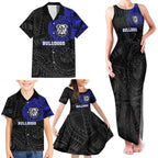 Personalized Canterbury-Bankstown Bulldogs Family Matching Tank Maxi Dress and Hawaiian Shirt Polynesian Tribal Chest and Sleeve Tattoo