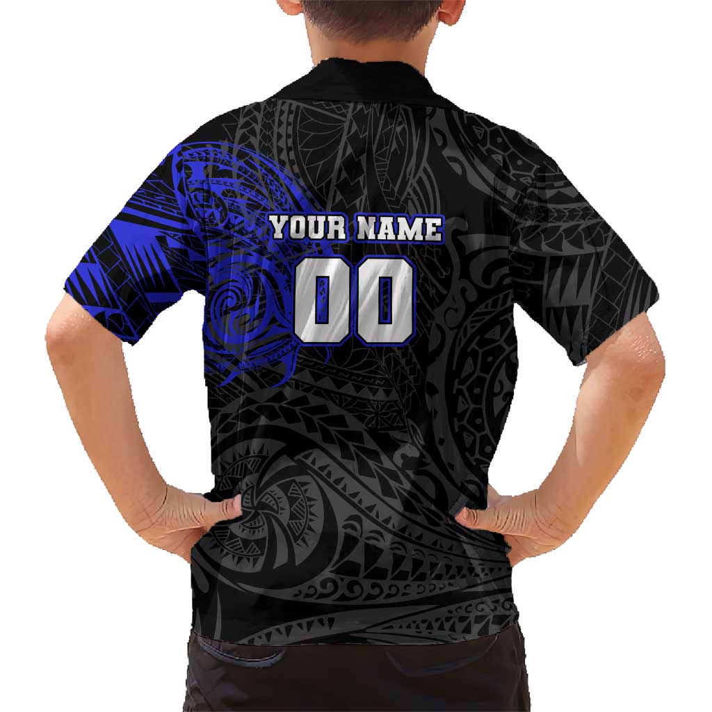Personalized Canterbury-Bankstown Bulldogs Family Matching Tank Maxi Dress and Hawaiian Shirt Polynesian Tribal Chest and Sleeve Tattoo