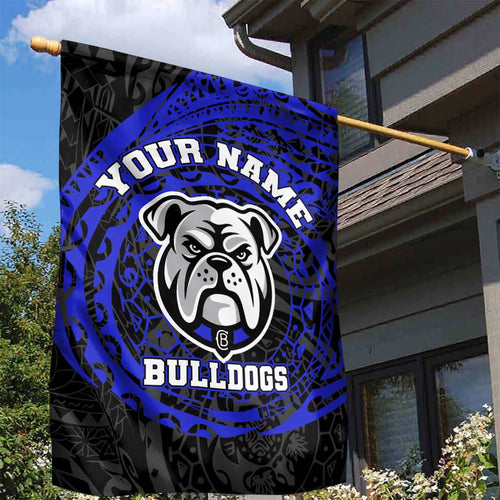 Personalized Canterbury-Bankstown Bulldogs Garden Flag Polynesian Tribal Chest and Sleeve Tattoo