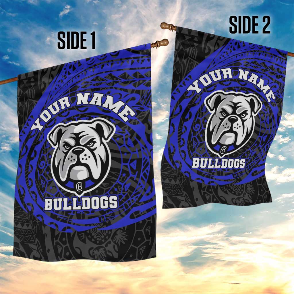 Personalized Canterbury-Bankstown Bulldogs Garden Flag Polynesian Tribal Chest and Sleeve Tattoo