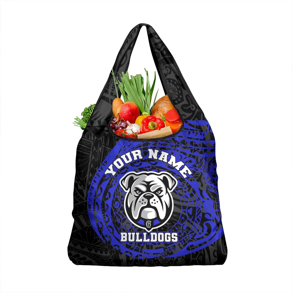 Personalized Canterbury-Bankstown Bulldogs Grocery Bag Polynesian Tribal Chest and Sleeve Tattoo