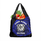 Personalized Canterbury-Bankstown Bulldogs Grocery Bag Polynesian Tribal Chest and Sleeve Tattoo