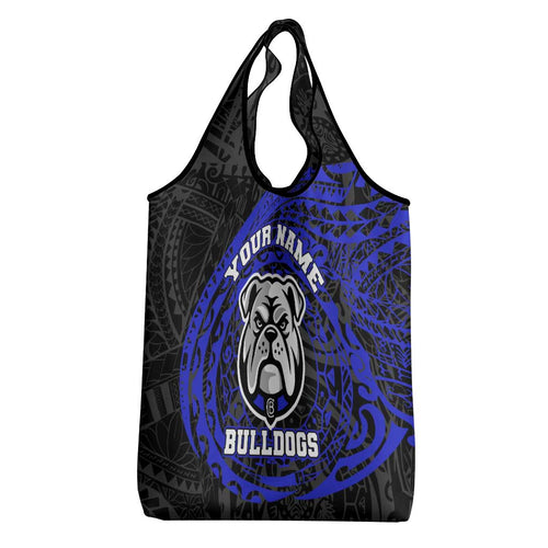 Personalized Canterbury-Bankstown Bulldogs Grocery Bag Polynesian Tribal Chest and Sleeve Tattoo