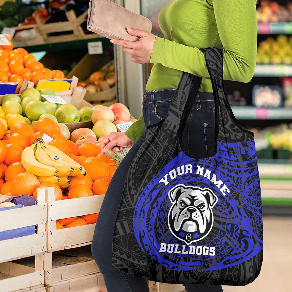 Personalized Canterbury-Bankstown Bulldogs Grocery Bag Polynesian Tribal Chest and Sleeve Tattoo
