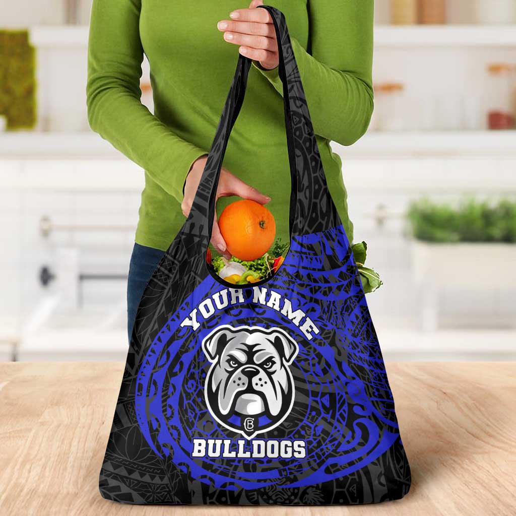 Personalized Canterbury-Bankstown Bulldogs Grocery Bag Polynesian Tribal Chest and Sleeve Tattoo