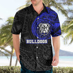 Personalized Canterbury-Bankstown Bulldogs Hawaiian Shirt Polynesian Tribal Chest and Sleeve Tattoo
