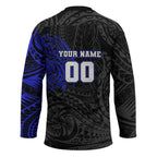 Personalized Canterbury-Bankstown Bulldogs Hockey Jersey Polynesian Tribal Chest and Sleeve Tattoo