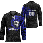 Personalized Canterbury-Bankstown Bulldogs Hockey Jersey Polynesian Tribal Chest and Sleeve Tattoo