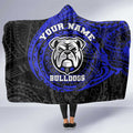 Personalized Canterbury-Bankstown Bulldogs Hooded Blanket Polynesian Tribal Chest and Sleeve Tattoo