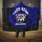 Personalized Canterbury-Bankstown Bulldogs Hooded Blanket Polynesian Tribal Chest and Sleeve Tattoo