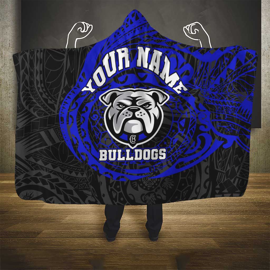Personalized Canterbury-Bankstown Bulldogs Hooded Blanket Polynesian Tribal Chest and Sleeve Tattoo
