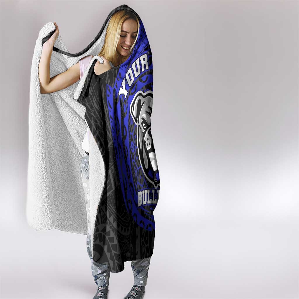 Personalized Canterbury-Bankstown Bulldogs Hooded Blanket Polynesian Tribal Chest and Sleeve Tattoo