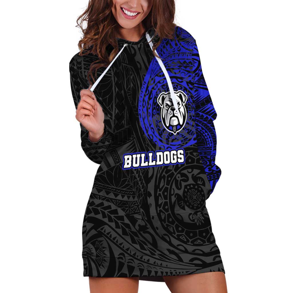 Personalized Canterbury-Bankstown Bulldogs Hoodie Dress Polynesian Tribal Chest and Sleeve Tattoo