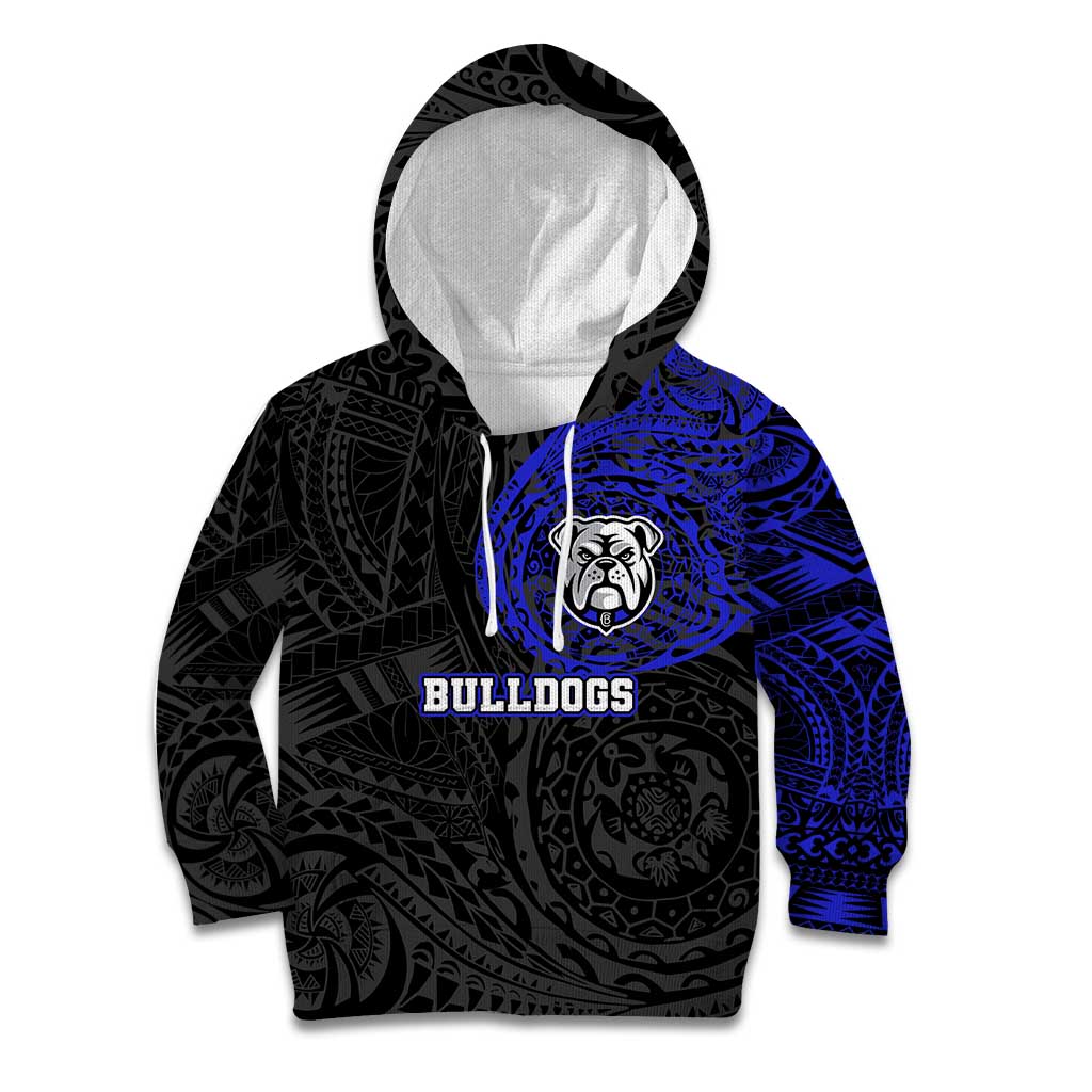 Personalized Canterbury-Bankstown Bulldogs Kid Hoodie Polynesian Tribal Chest and Sleeve Tattoo