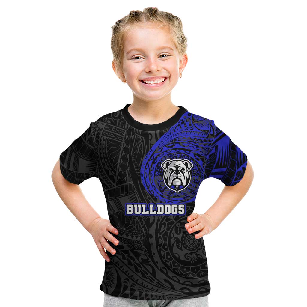 Personalized Canterbury-Bankstown Bulldogs Kid T Shirt Polynesian Tribal Chest and Sleeve Tattoo