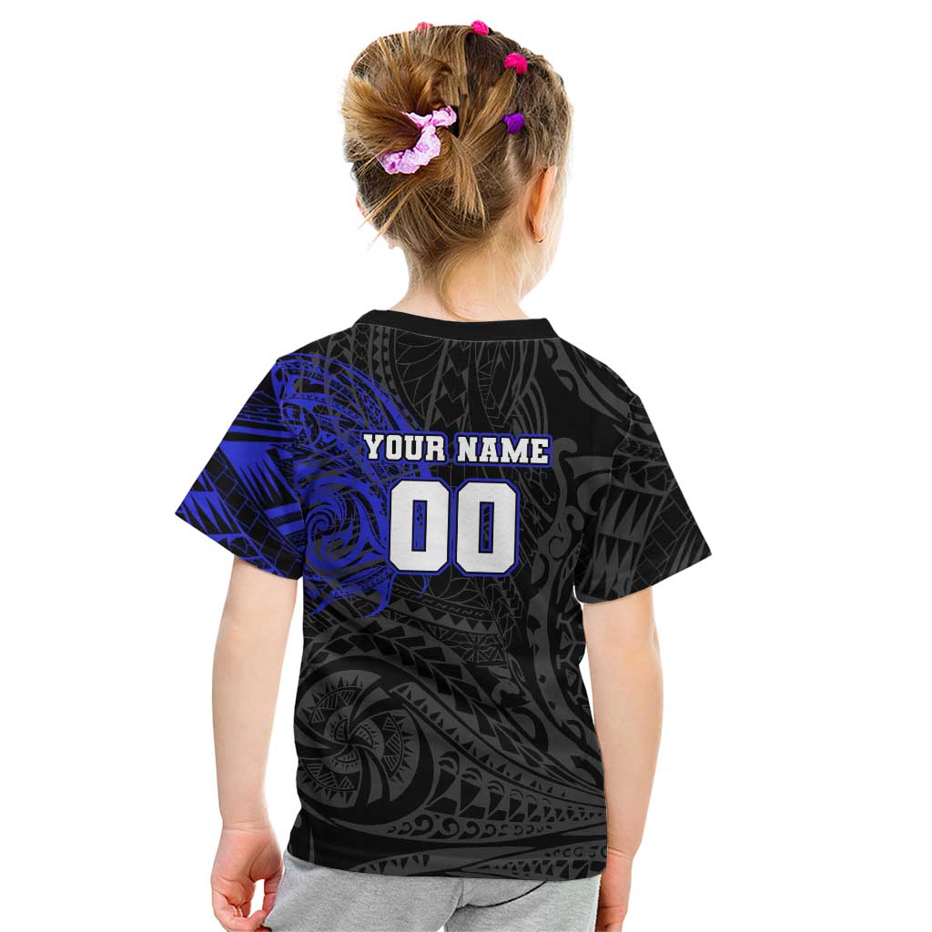 Personalized Canterbury-Bankstown Bulldogs Kid T Shirt Polynesian Tribal Chest and Sleeve Tattoo