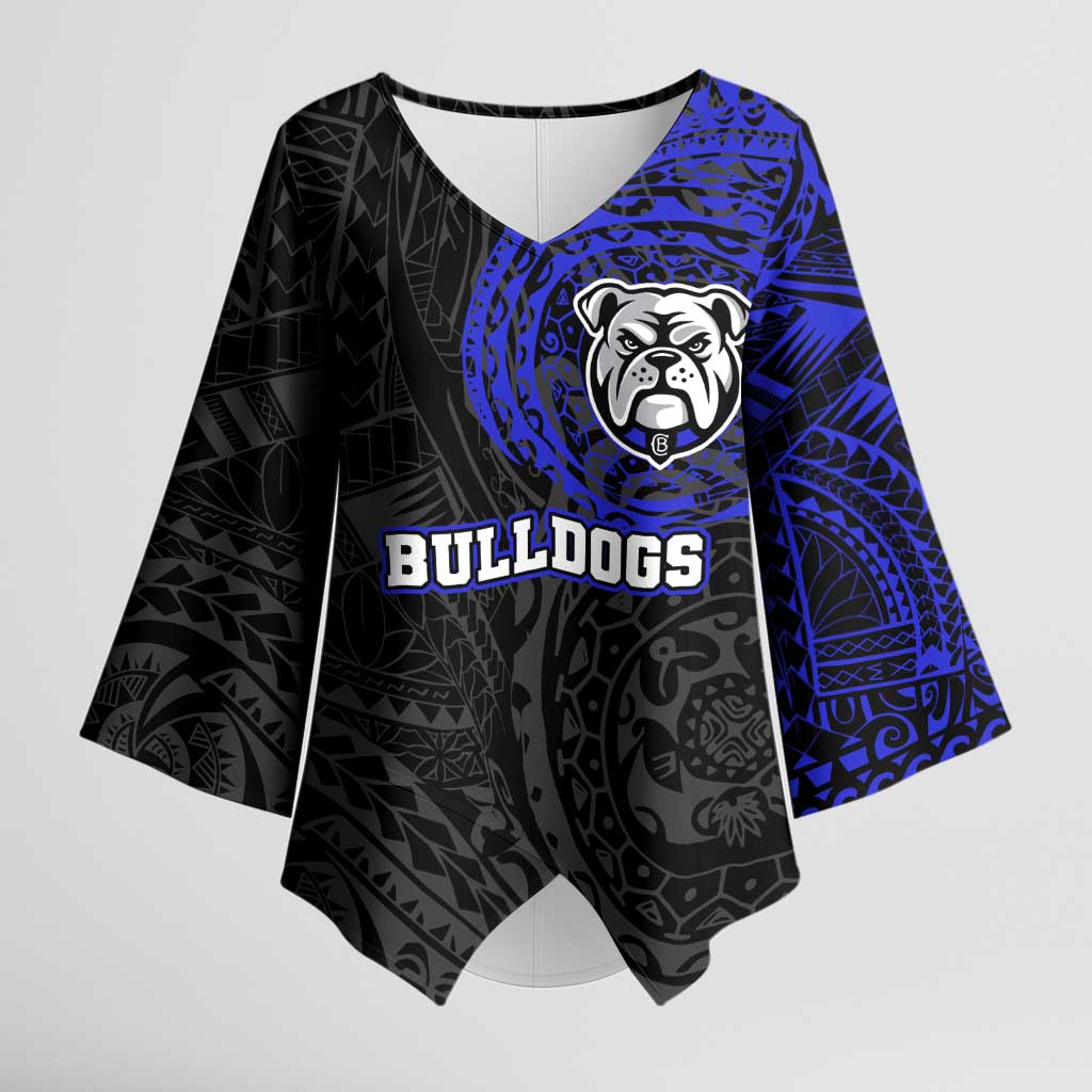Personalized Canterbury-Bankstown Bulldogs Kimono Sleeve Blouse Polynesian Tribal Chest and Sleeve Tattoo