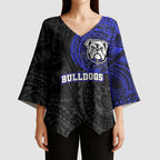 Personalized Canterbury-Bankstown Bulldogs Kimono Sleeve Blouse Polynesian Tribal Chest and Sleeve Tattoo