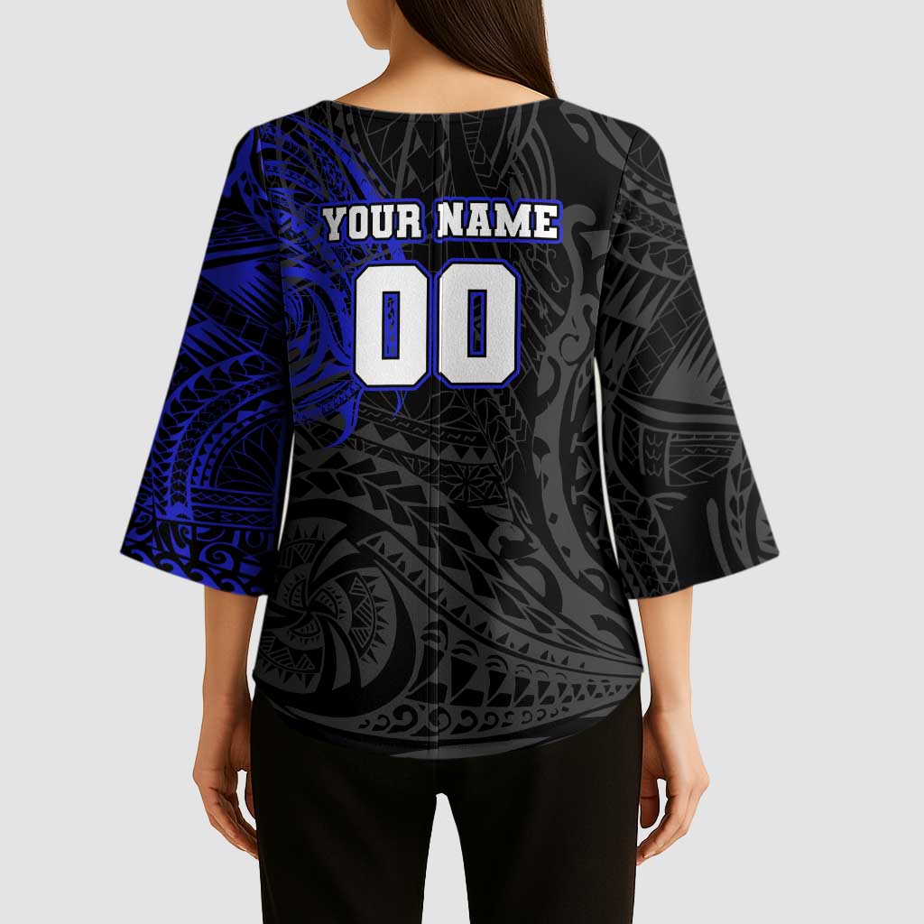 Personalized Canterbury-Bankstown Bulldogs Kimono Sleeve Blouse Polynesian Tribal Chest and Sleeve Tattoo