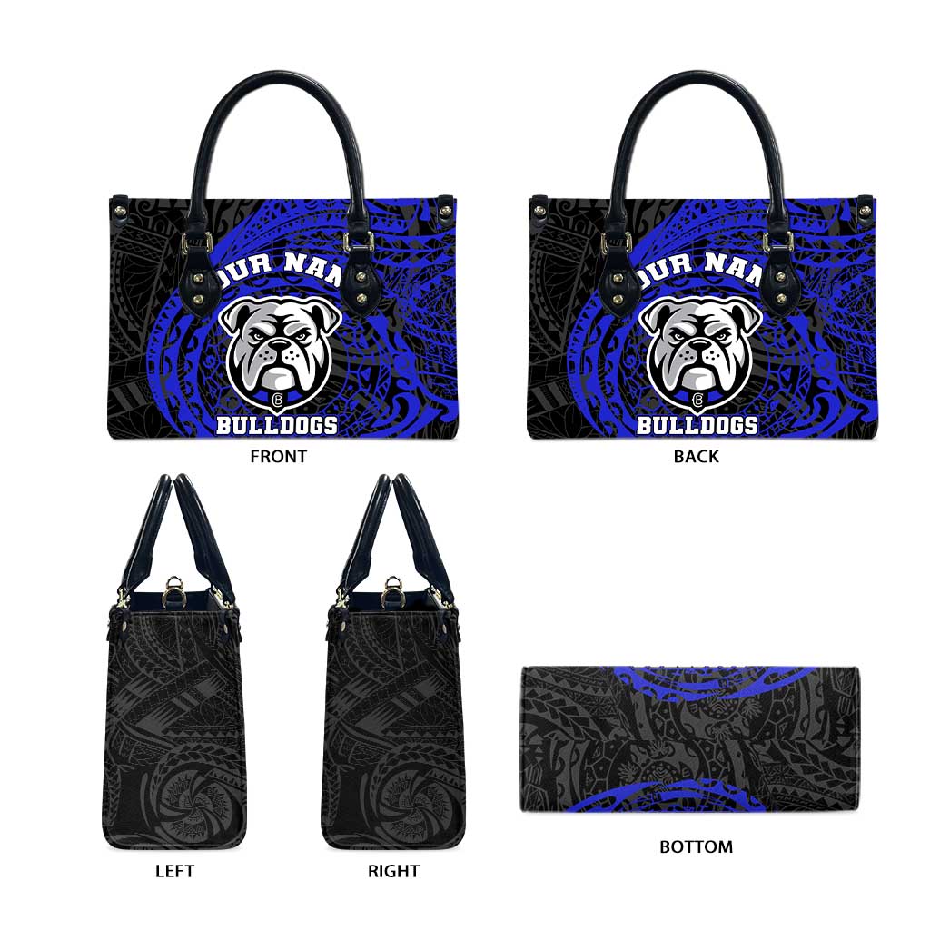Personalized Canterbury-Bankstown Bulldogs Leather Bag Polynesian Tribal Chest and Sleeve Tattoo
