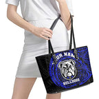 Personalized Canterbury-Bankstown Bulldogs Leather Tote Bag Polynesian Tribal Chest and Sleeve Tattoo