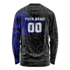 Personalized Canterbury-Bankstown Bulldogs Long Sleeve Shirt Polynesian Tribal Chest and Sleeve Tattoo