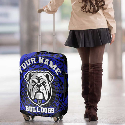 Personalized Canterbury-Bankstown Bulldogs Luggage Cover Polynesian Tribal Chest and Sleeve Tattoo