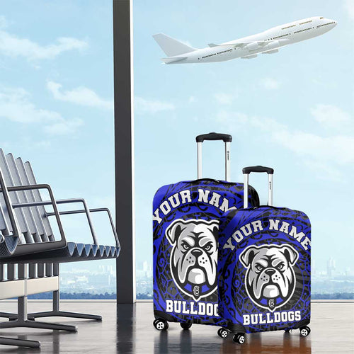Personalized Canterbury-Bankstown Bulldogs Luggage Cover Polynesian Tribal Chest and Sleeve Tattoo