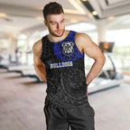 Personalized Canterbury-Bankstown Bulldogs Men Tank Top Polynesian Tribal Chest and Sleeve Tattoo