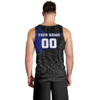 Personalized Canterbury-Bankstown Bulldogs Men Tank Top Polynesian Tribal Chest and Sleeve Tattoo