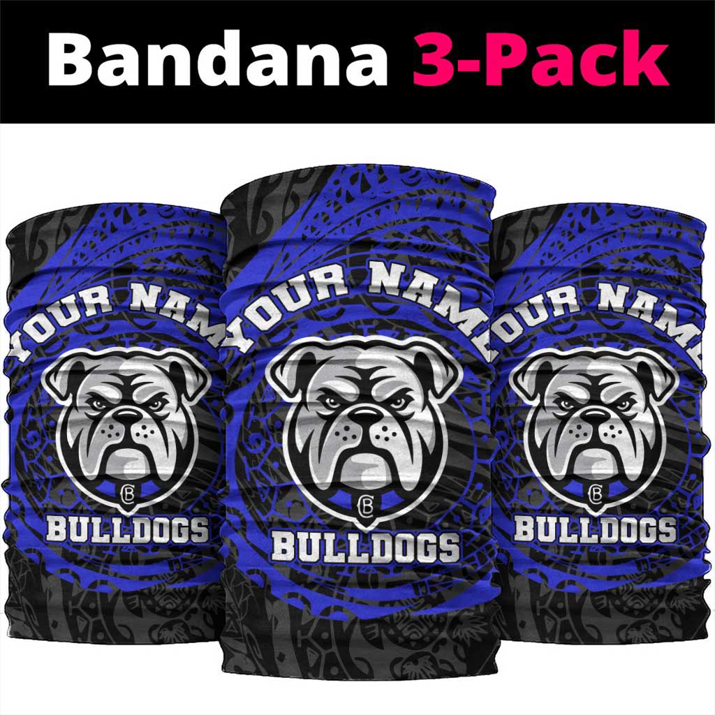 Personalized Canterbury-Bankstown Bulldogs Neck Gaiter Polynesian Tribal Chest and Sleeve Tattoo
