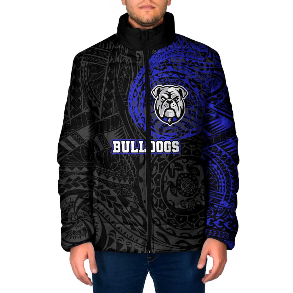 Personalized Canterbury-Bankstown Bulldogs Padded Jacket Polynesian Tribal Chest and Sleeve Tattoo