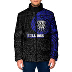 Personalized Canterbury-Bankstown Bulldogs Padded Jacket Polynesian Tribal Chest and Sleeve Tattoo