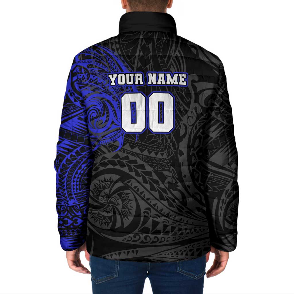 Personalized Canterbury-Bankstown Bulldogs Padded Jacket Polynesian Tribal Chest and Sleeve Tattoo