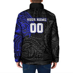 Personalized Canterbury-Bankstown Bulldogs Padded Jacket Polynesian Tribal Chest and Sleeve Tattoo