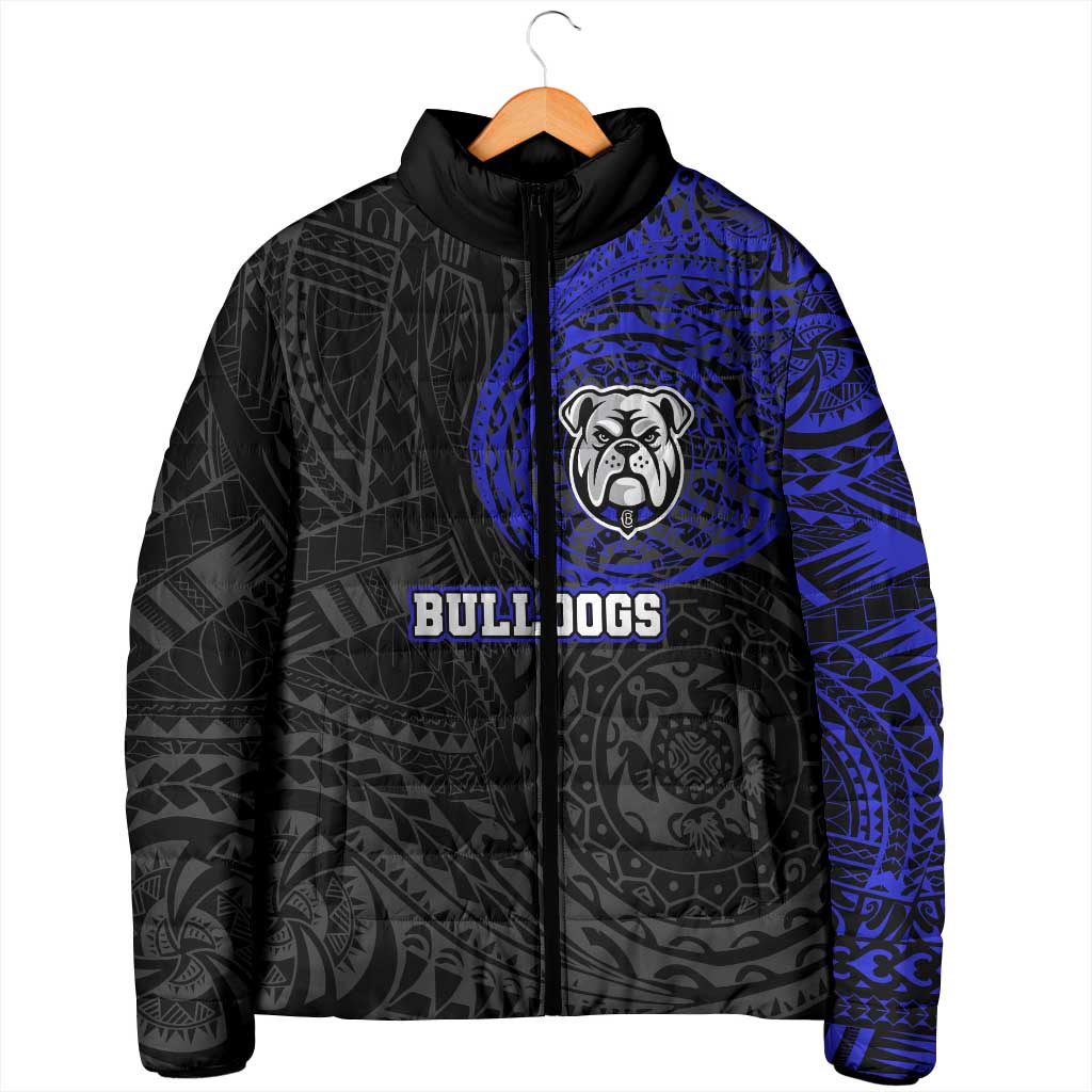 Personalized Canterbury-Bankstown Bulldogs Padded Jacket Polynesian Tribal Chest and Sleeve Tattoo