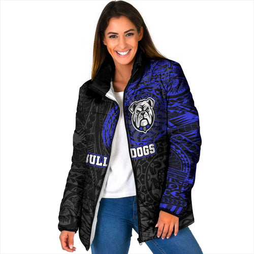 Personalized Canterbury-Bankstown Bulldogs Padded Jacket Polynesian Tribal Chest and Sleeve Tattoo