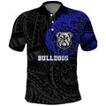 Personalized Canterbury-Bankstown Bulldogs Polo Shirt Polynesian Tribal Chest and Sleeve Tattoo