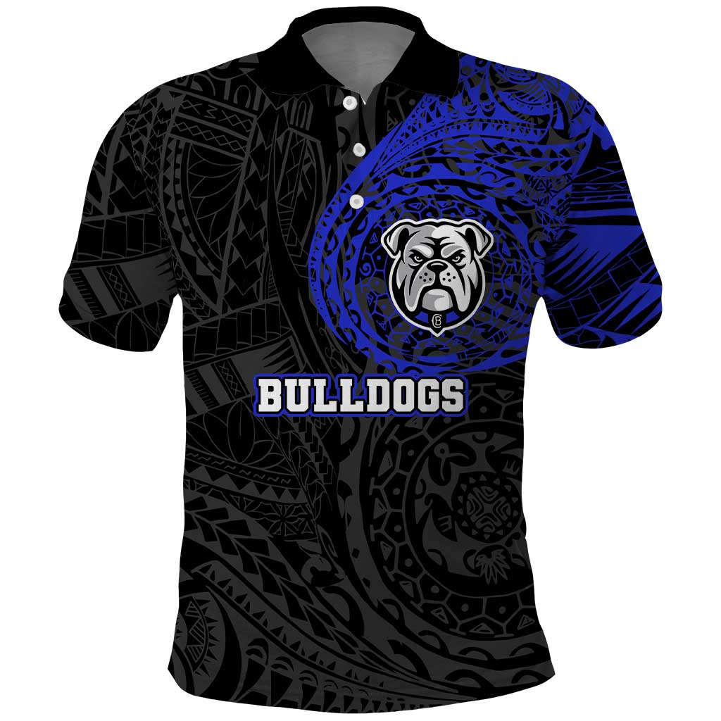 Personalized Canterbury-Bankstown Bulldogs Polo Shirt Polynesian Tribal Chest and Sleeve Tattoo