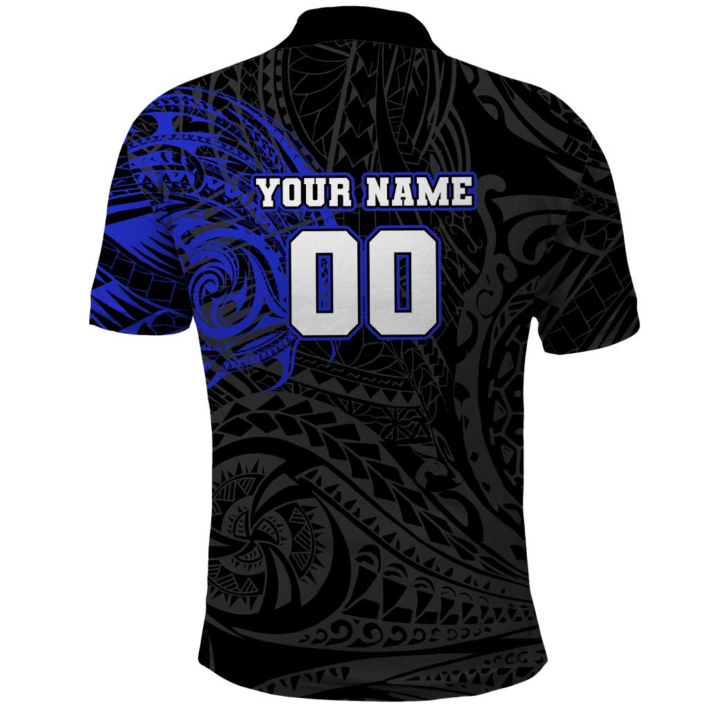 Personalized Canterbury-Bankstown Bulldogs Polo Shirt Polynesian Tribal Chest and Sleeve Tattoo