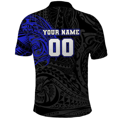 Personalized Canterbury-Bankstown Bulldogs Polo Shirt Polynesian Tribal Chest and Sleeve Tattoo