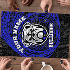 Personalized Canterbury-Bankstown Bulldogs Puzzle Polynesian Tribal Chest and Sleeve Tattoo