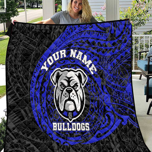 Personalized Canterbury-Bankstown Bulldogs Quilt Polynesian Tribal Chest and Sleeve Tattoo