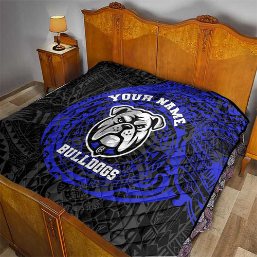 Personalized Canterbury-Bankstown Bulldogs Quilt Polynesian Tribal Chest and Sleeve Tattoo