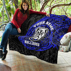 Personalized Canterbury-Bankstown Bulldogs Quilt Polynesian Tribal Chest and Sleeve Tattoo