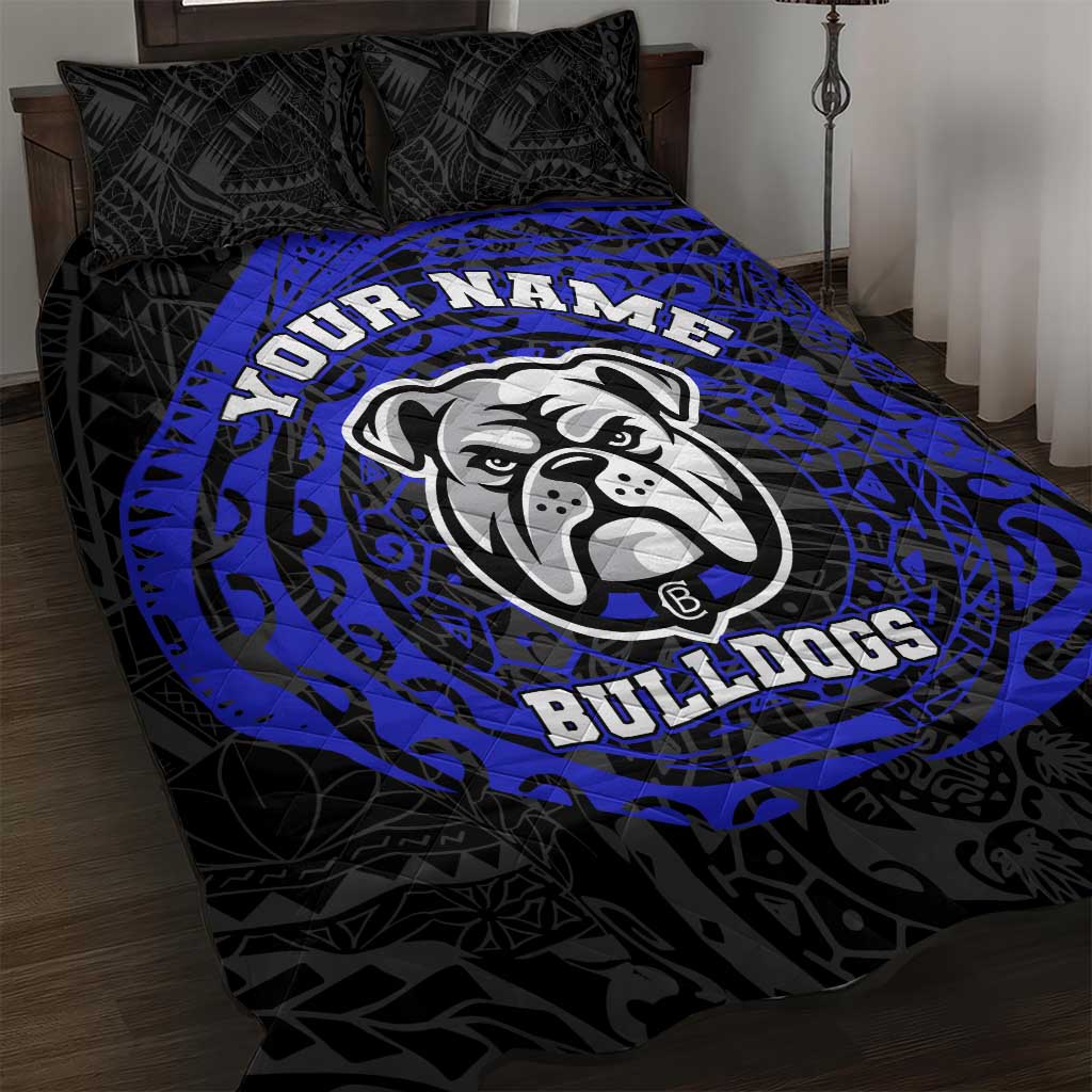 Personalized Canterbury-Bankstown Bulldogs Quilt Bed Set Polynesian Tribal Chest and Sleeve Tattoo