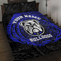 Personalized Canterbury-Bankstown Bulldogs Quilt Bed Set Polynesian Tribal Chest and Sleeve Tattoo