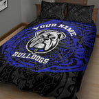 Personalized Canterbury-Bankstown Bulldogs Quilt Bed Set Polynesian Tribal Chest and Sleeve Tattoo